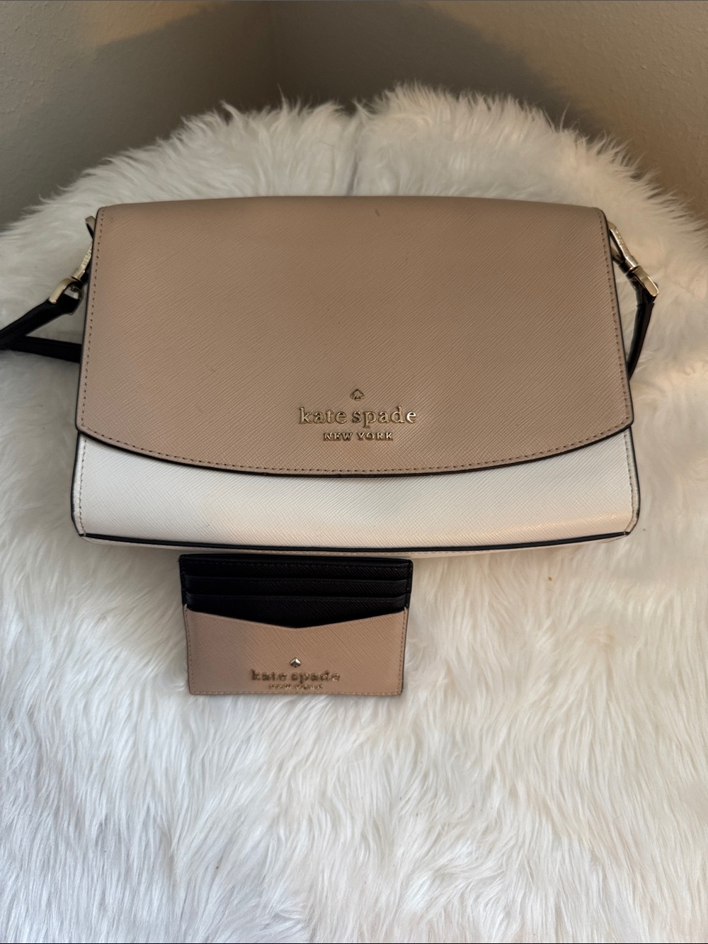 kate spade Two-Tone Cream & White Crossbody with Cardholder